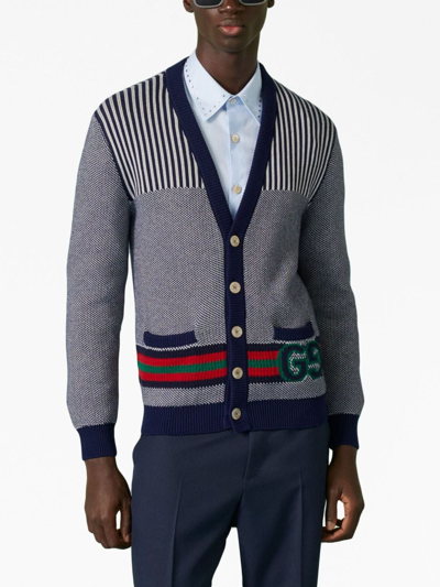 Shop Gucci Wool Cardigan With Gg