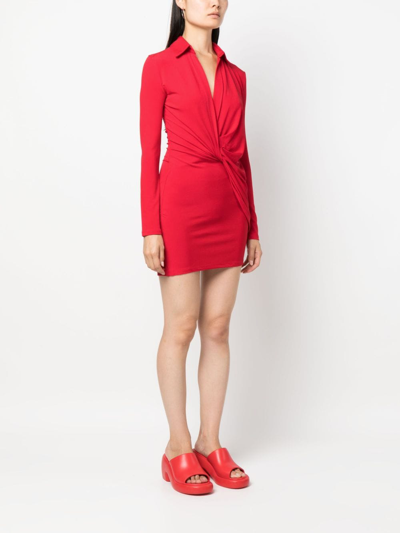 Shop Jacquemus La Robe Bahia Jersey Mini Dress In Red