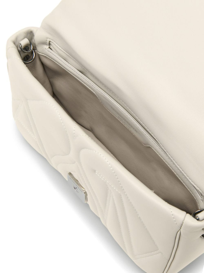 Shop Alexander Mcqueen Seal Logo Small Leather Crossbody Bag In White