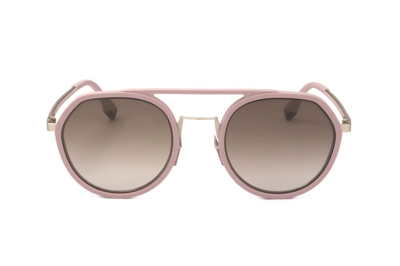 Shop Fendi Eyewear Round Frame Sunglasses In Pink