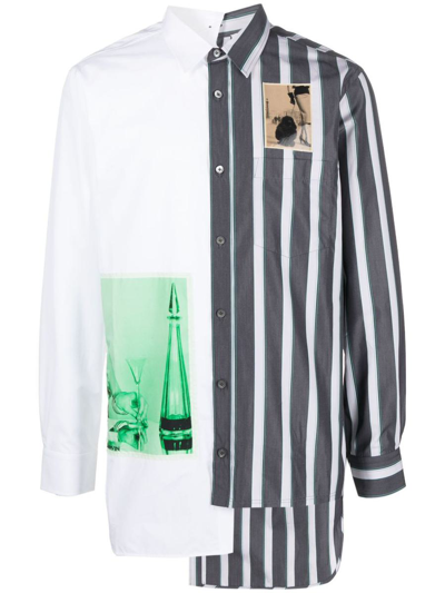 Shop Lanvin Long Sleeves Artwork Asymetric Shirt Clothing In White