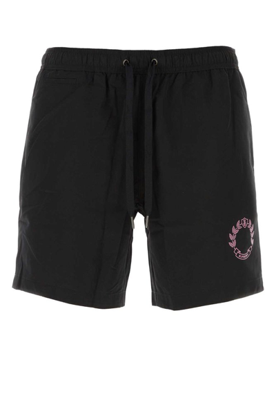 Shop Burberry Oak Leaf Crest Drawstring Swim Shorts In Black