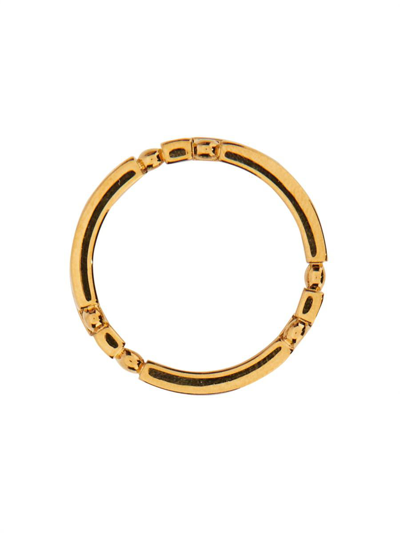 Shop Versace Ring With Greek In Gold
