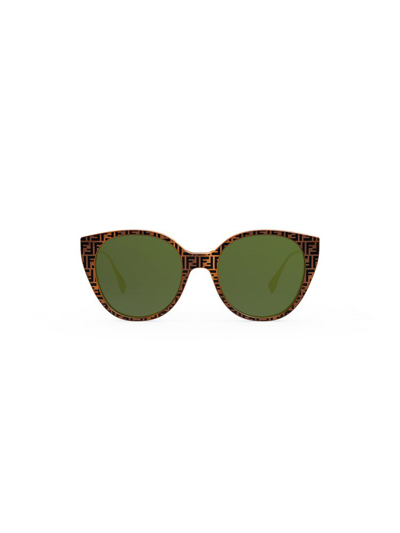 Shop Fendi Eyewear Cat Eye Frame Sunglasses In Brown