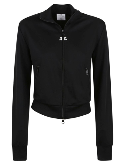 Shop Courrèges Tracksuit Interlock Jacket In Black