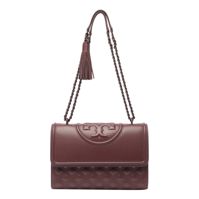 Shop Tory Burch Fleming Convertible Foldover Shoulder Bag In Red