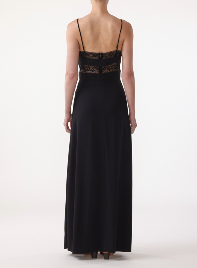 Shop Jason Wu Sl Gown W/ Lace Trim Detail In Black