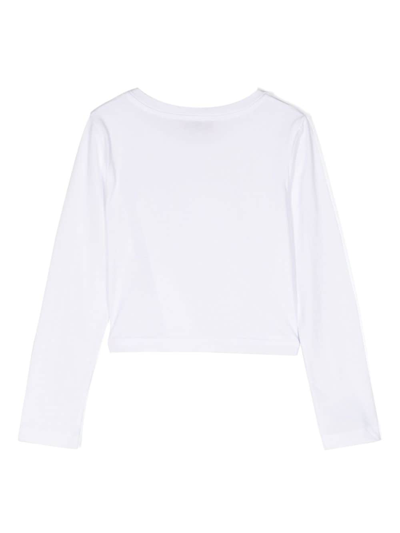 Shop Missoni Logo-appliqué Cotton Sweatshirt In White