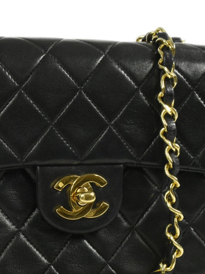 Chanel Pre-owned 1990 Mini Chain Shoulder Bag - Black