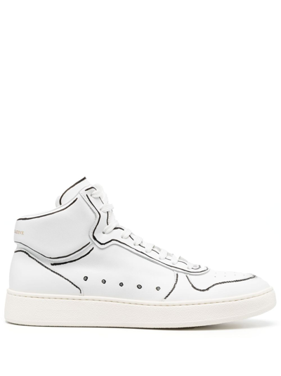 Shop Officine Creative Mower Leather Sneakers In White