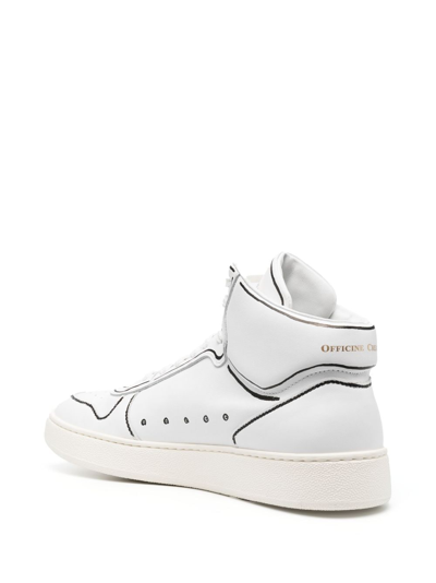 Shop Officine Creative Mower Leather Sneakers In White