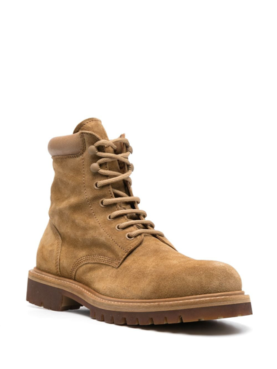 Officine Creative Lace-up Leather Boots In Brown