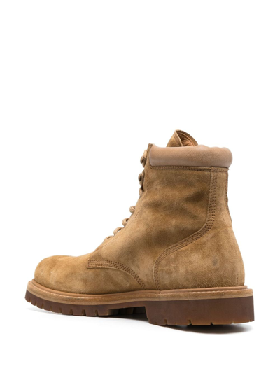 Officine Creative Lace-up Leather Boots In Brown