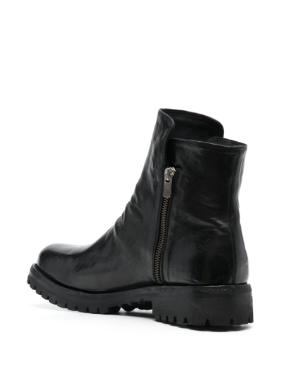 Officine Creative Iconik Leather Zip-up Boots In Black
