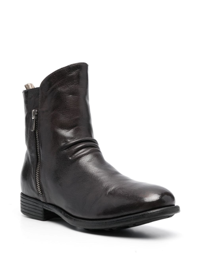 Officine Creative Calixte 058 Leather Boots In Grey