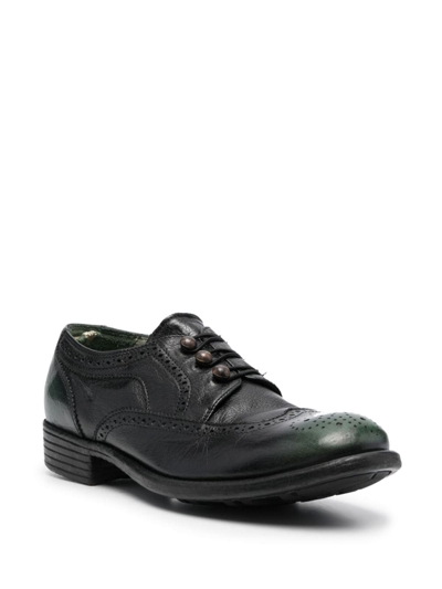 Shop Officine Creative Calixte 035 Perforated Leather Oxfords In Black