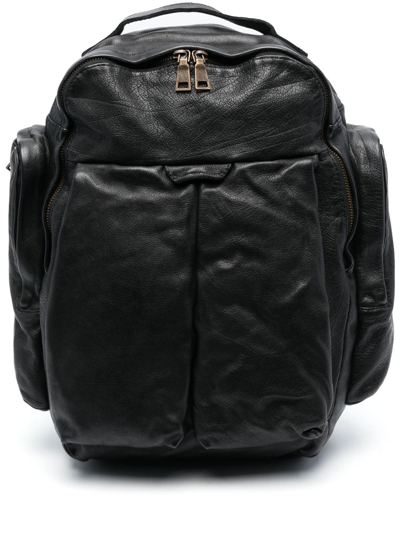 Shop Officine Creative Helmet Zip-pocket Leather Backpack In Black