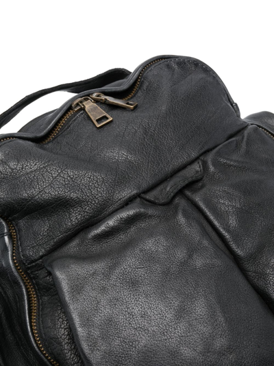 Shop Officine Creative Helmet Zip-pocket Leather Backpack In Black