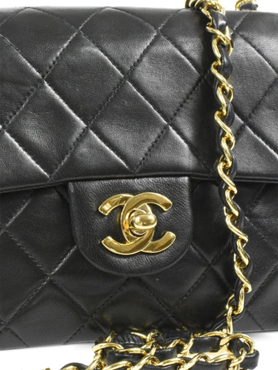 Pre-owned Chanel 1990 Mini Classic Flap Square Shoulder Bag In