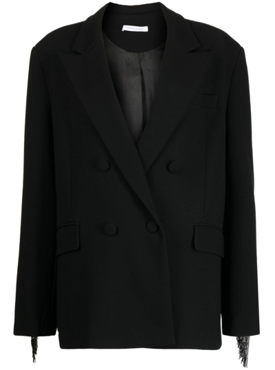 Shop Rachel Gilbert Kamala Crystal-embellished Blazer In Black