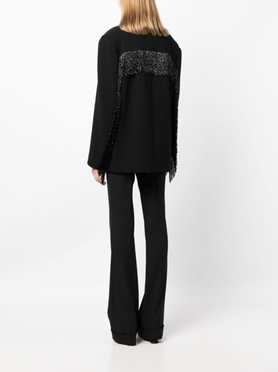 Shop Rachel Gilbert Kamala Crystal-embellished Blazer In Black