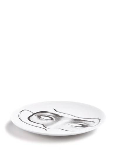Fornasetti Tema E Variazioni Porcelain Plate (26cm) In White