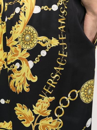 Versace Jeans Couture Chain Couture Bermuda Shorts In Black