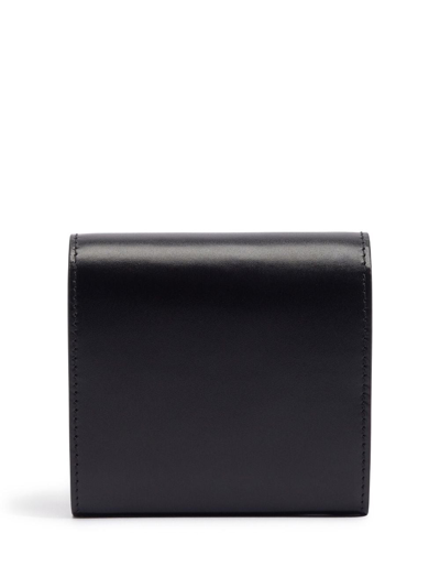 Shop Ami Alexandre Mattiussi Logo Leather Cardholder In Black