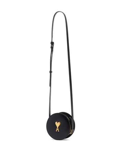 Ami Alexandre Mattiussi Logo-plaque Round Shoulder Bag In Black