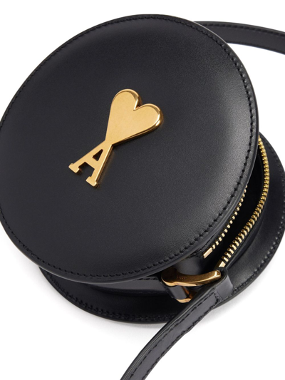 Ami Alexandre Mattiussi Logo-plaque Round Shoulder Bag In Black