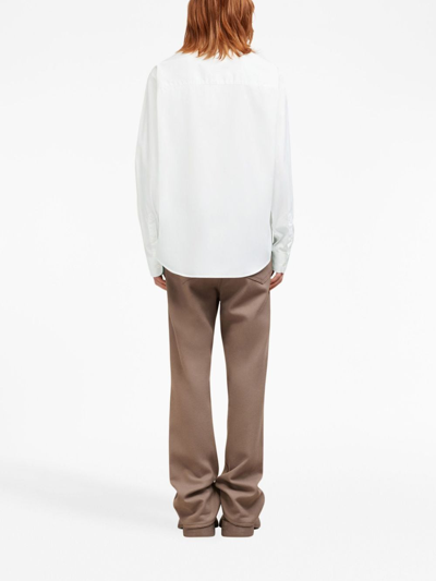 Shop Ami Alexandre Mattiussi Long-sleeve Cotton Shirt In White