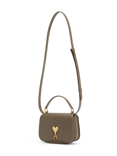 Shop Ami Alexandre Mattiussi Logo-plaque Shoulder Bag In Neutrals