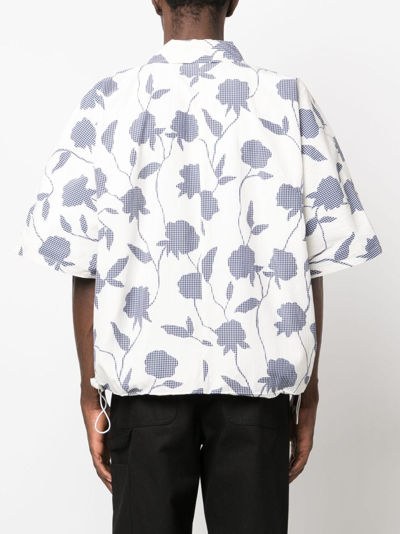 Shop Jacquemus La Chemise Disgreghi Rose-print Shirt In White