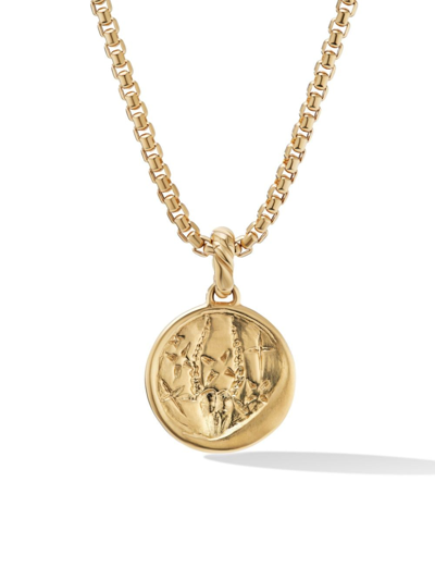 David Yurman 18kt Yellow Gold Capricorn Diamond Amulet Pendant In Gold