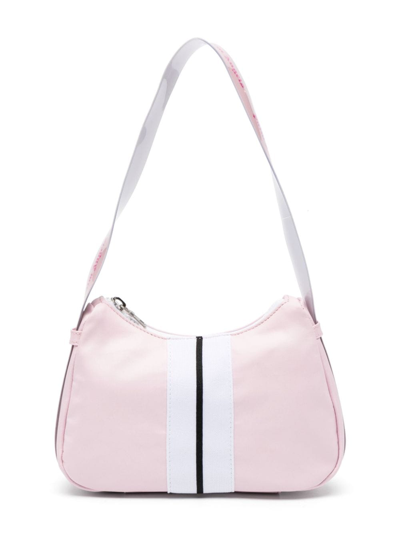 Shop Palm Angels Logo-jacquard Strap Shoulder Bag In Pink