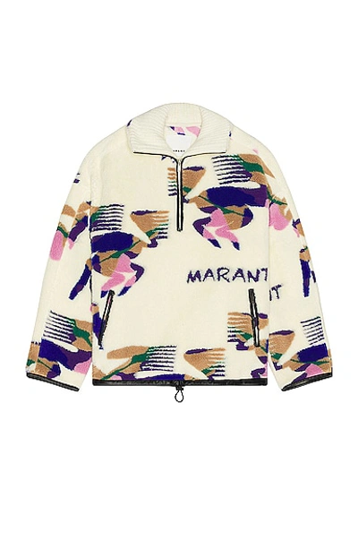 Shop Isabel Marant Marlo Fleece Jacket In Ecru