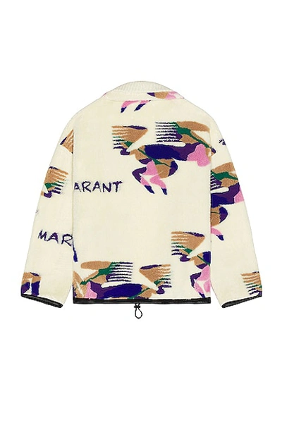 Shop Isabel Marant Marlo Fleece Jacket In Ecru