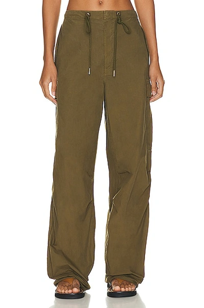 Shop Nili Lotan Lison Oversized Cargo Pant In Olive Green