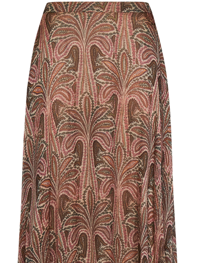 Shop Etro Long Skirt In Pink