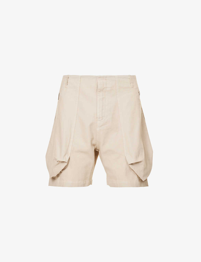 Shop Jacquemus Mens Light Beige Le Short Croissant Brand-embroidered Relaxed-fit Cotton Shorts