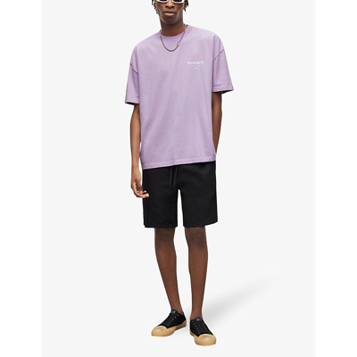 Shop Allsaints Underground Oversized Organic-cotton T-shirt In Spring Lilac