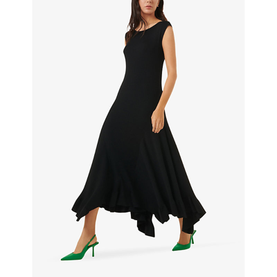 Shop Leem Women's Black Handkerchief-hem Sleeveless Knitted Maxi Dress