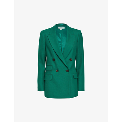 Reiss Womens Green Logan Peak lapel Wool blend Blazer ModeSens