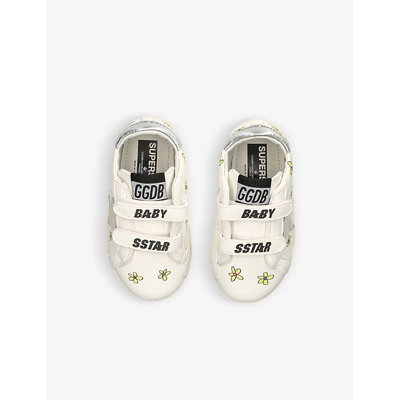 Shop Golden Goose Girls White/oth Kids Baby School Logo-print Leather Low-top Trainers 6-12 Months