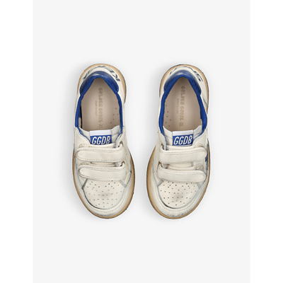 Shop Golden Goose Boys White/navy Kids Ballstar Star-embellished Leather Low-top Trainers 6 Months-5 Year