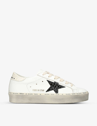 Shop Golden Goose Hi Star 11386 Logo-print Leather Low-top Trainer In White/oth