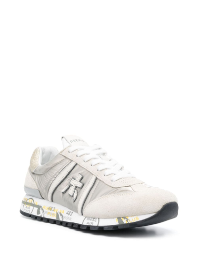 Shop Premiata Lucy Logo-patch Sneakers In Neutrals