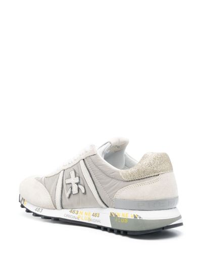 Shop Premiata Lucy Logo-patch Sneakers In Neutrals