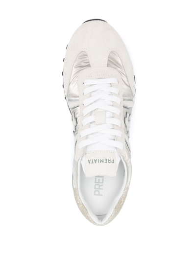 Shop Premiata Lucy Logo-patch Sneakers In Neutrals