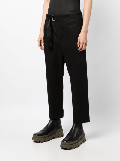 Shop Oamc Straight-leg Cotton Trousers In Black